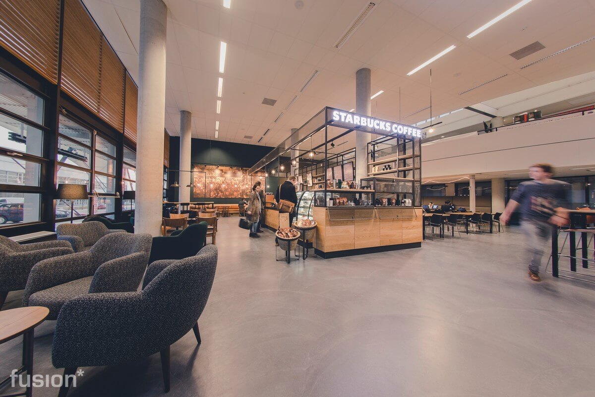 Fusion Basebeton betonlook bedrijfsvloer horeca Starbucks